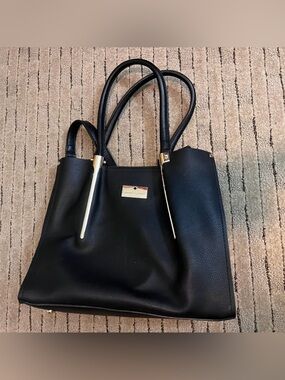 Kate Spade Black Women's Structured Tote Bag with Gold Accents